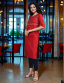 V-neck linen T-shirt